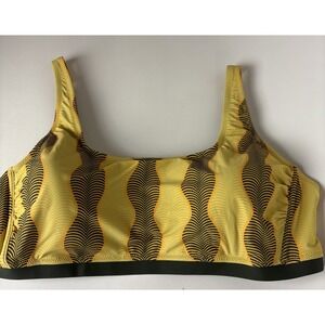 Fe Noel X Target Swim Top Women's Plus size 4X orange green waves pattern